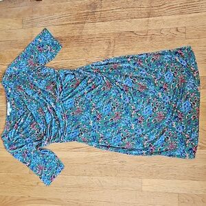 Boden Floral Rita Ruched Jersey Dress 10P